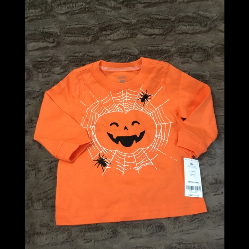 🪷 NWT Halloween Pumpkin Shirt Size 18m